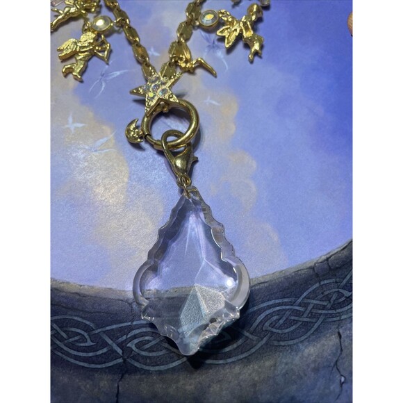 Vintage Kirks Folly Fairy Charm Necklace Gold Tone 28” Fantasy Fairies READ - Picture 3 of 8